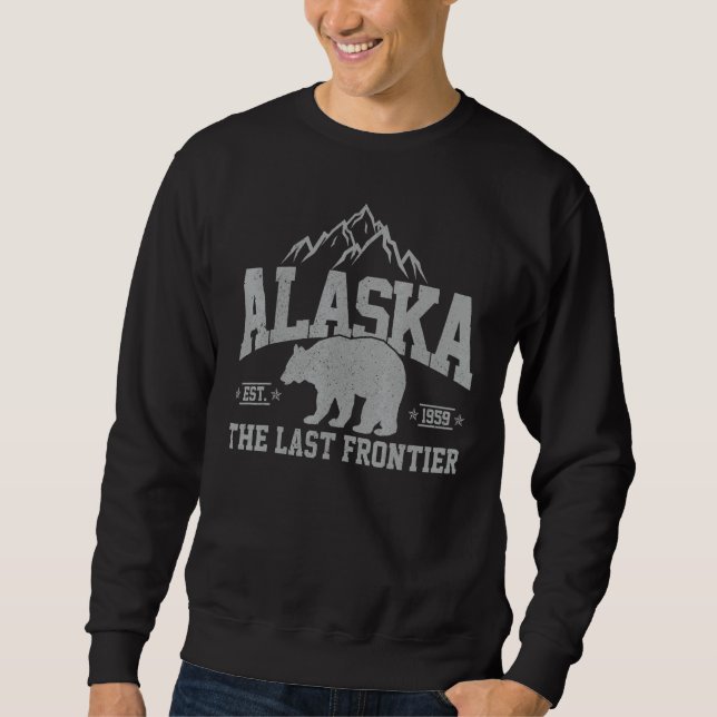 Moletom Alaska The Last Frontier EST 1959 Grizzly Bear Mou (Frente)