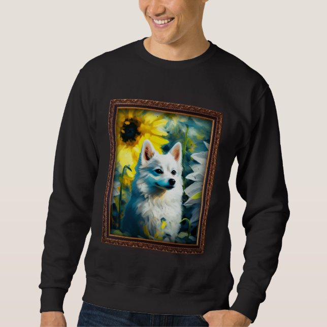 Moletom Alaskan Klee Kai Painting Sunflower Flower Mom Wom (Frente)