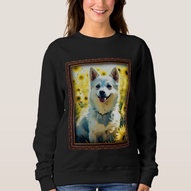 Moletom Alaskan Klee Kai Painting Sunflower Flower Mom Wom (Frente)