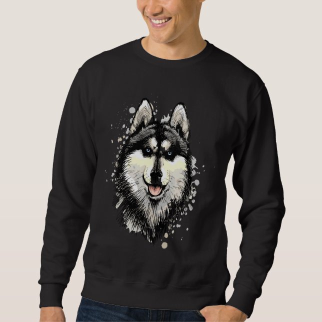 Moletom Alaskan Malamute Head Do Husky Siberiano Com B (Frente)