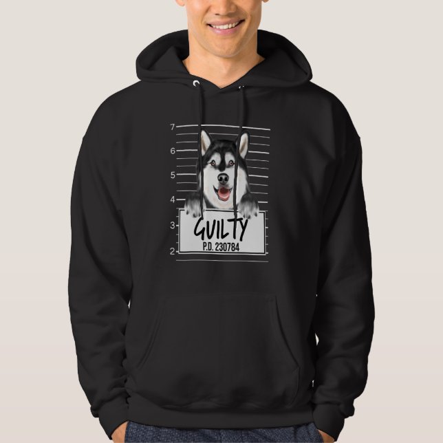 Moletom Alaskan Malamute Mugshot Guilty Dog (Frente)