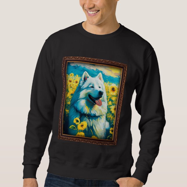 Moletom Alaskan Malamute Painting Sunflower Flower Mom Wom (Frente)