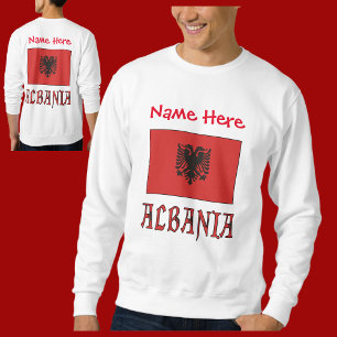 Moletom Albânia Bandeira Albanesa Vermelha Personalizada