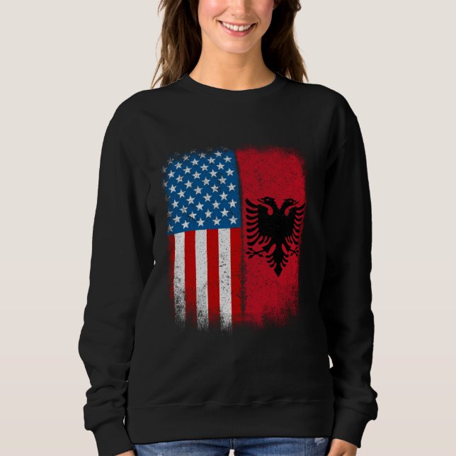 Moletom Albanian American Flag Albania Flamuri Shqiptar Sh (Frente)