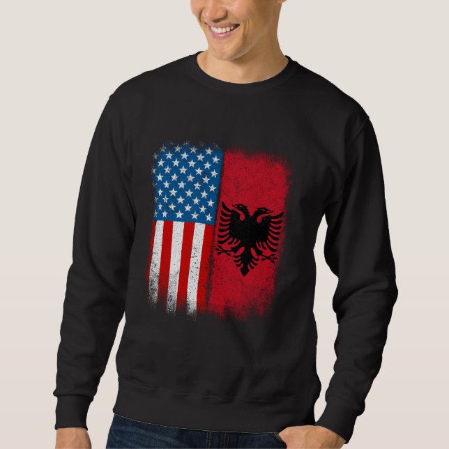 Moletom Albanian American Flag Albania Flamuri Shqiptar Sh (Frente)