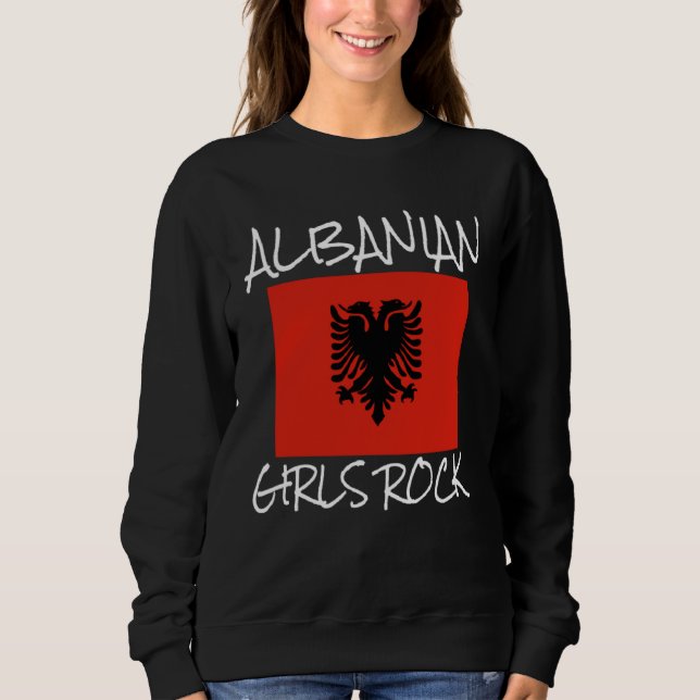 Moletom Albanian Girls Rock Proud To Be Albanian Eagle Alb (Frente)