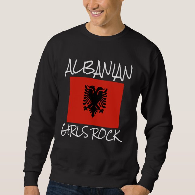 Moletom Albanian Girls Rock Proud To Be Albanian Eagle Alb (Frente)