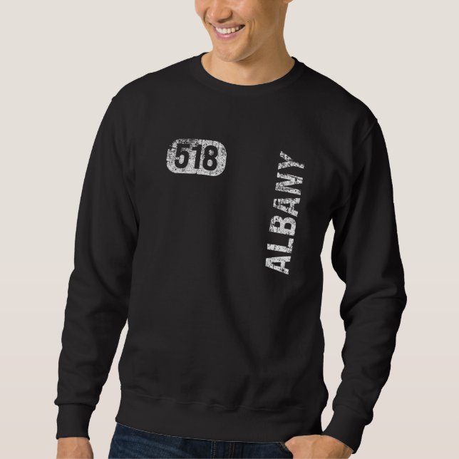 Moletom Albany New York 518 Area Code Retro (Frente)
