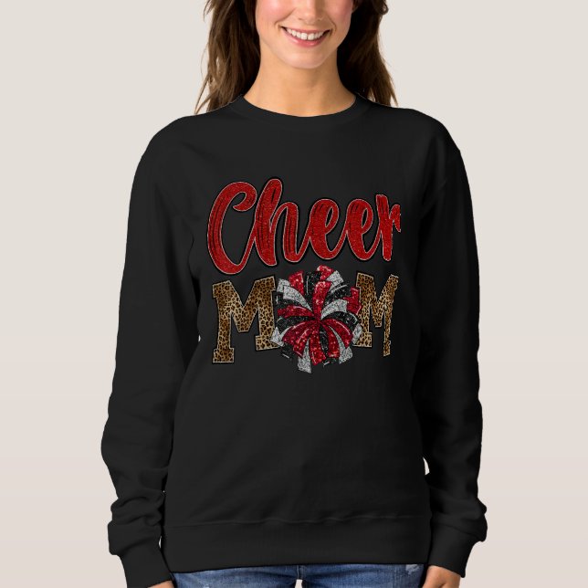 Moletom Alegre Mãe Leopard Marrom Letras Alegre Poms de Ch (Frente)