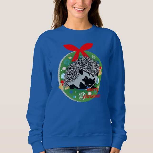 Moletom alegre ouriço de natal (Frente)
