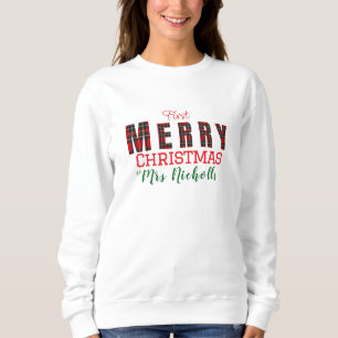 Moletom ALEGRE Senhora Royal Stewart Vermelho 1º Natal Xad