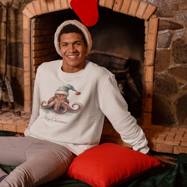 Moletom Alegria de Natal de Octopus, personalizada (Criador carregado)