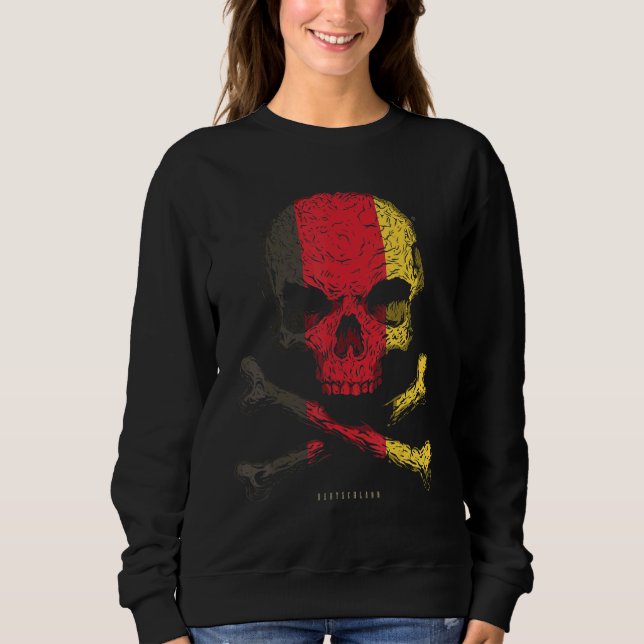 Moletom Alemanha Flag Skull Crossbones (Frente)