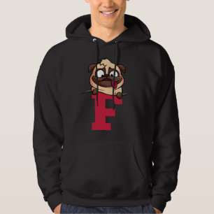 Moletom alfabeto Cute Pug, letra f, alfabeto cão Clássico