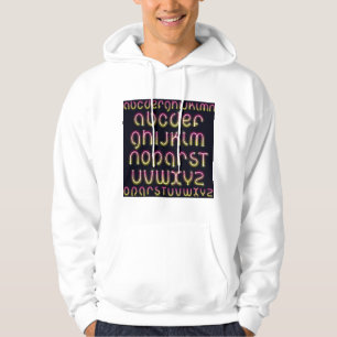 Moletom Alfabeto Neon Retro dos Anos 80 Rosa e Amarelo