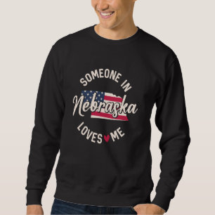 Moletom Alguém em Nebraska me ama Estados Unidos da bandei