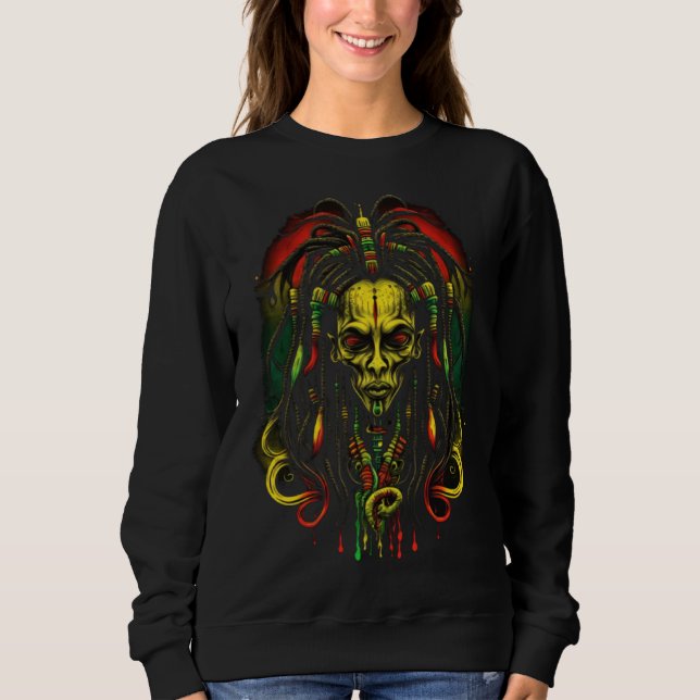 Moletom Alien Rasta Rastafarian Rastafari UFO Extraterrest (Frente)