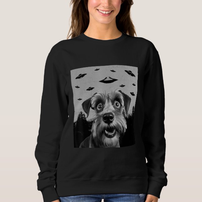 Moletom Alien UFO  Cesky Terrier Dog  Men Women Kids (Frente)