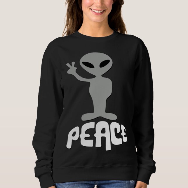Moletom Alien UFO Peace Sign (Frente)