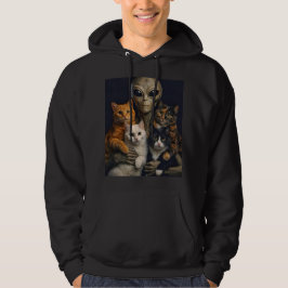 Moletom Alien with Cats Renaissance Art Oil Painting