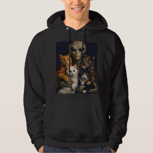 Moletom Alien with Cats Renaissance Art Oil Painting