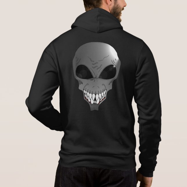 Moletom alienígena Cinza Bella Masculina+Cheio-Canvas-Zip  (Verso)
