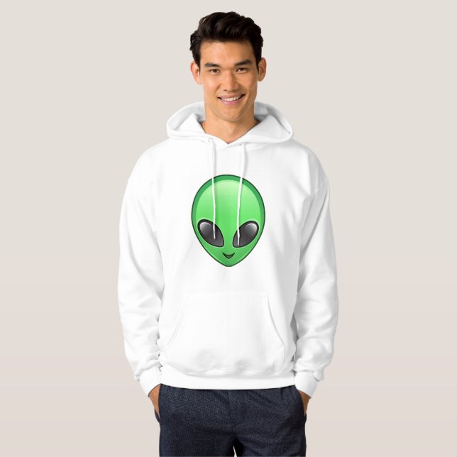 Moletom alienígena emoji mens capuz (Frente Completa)