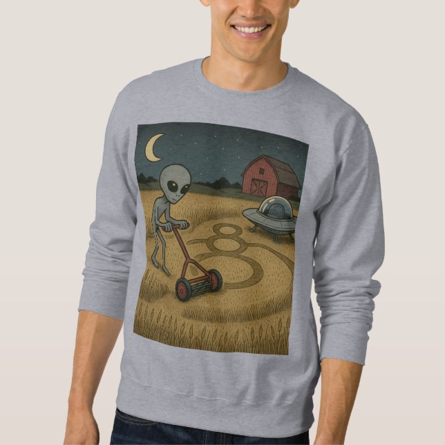 Moletom Alienígena espacial engraçada no círculo de cultur (Frente)