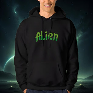 Moletom Alienígena Fofo Espacial Tipografia Verde Divertid