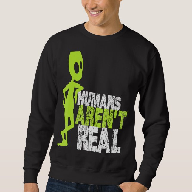 Moletom Alienígena Humans Arent Real Cute Ufo (Frente)