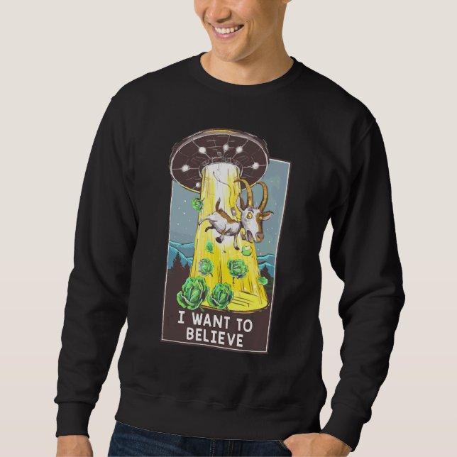 Moletom Alienígena Ufo Hunter Acredita Que A Cabra Alieníg (Frente)
