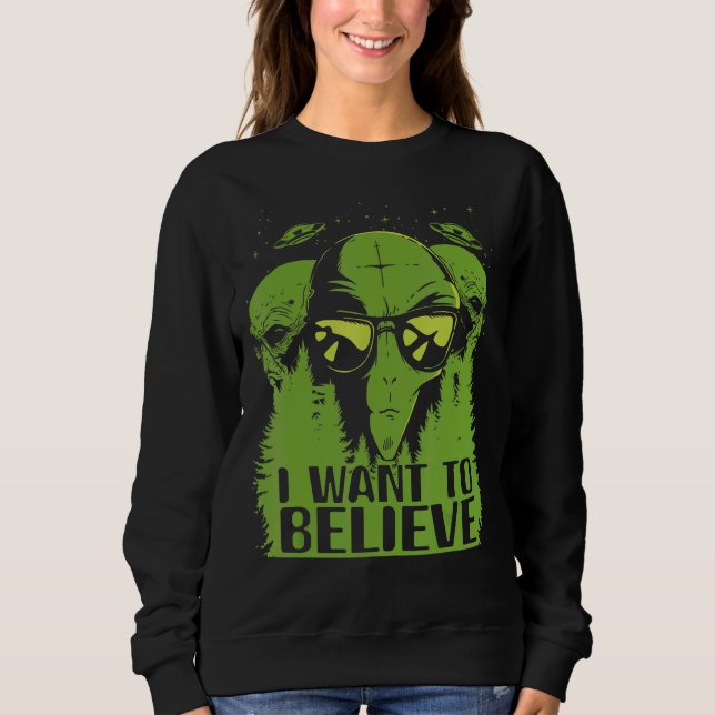 Moletom Alienígena Ufo Men Meninas Meninas Área Espacial V (Frente)