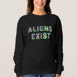 Moletom Aliens Existem Estilo de Falha De Vaporwave Ufo Al