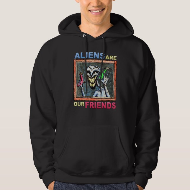 Moletom Aliens São Nossos Amigos Alienígena Inglês Extrate (Frente)