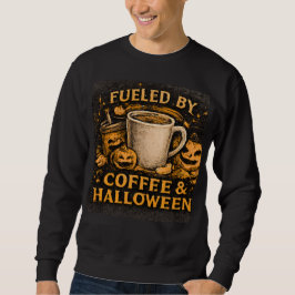 Moletom Alimentado Por Café & Halloween Gráfico Divertido