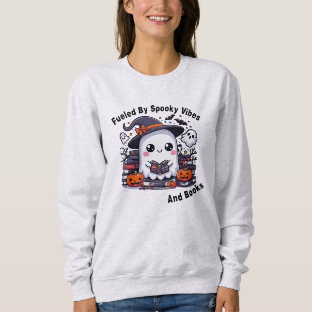 Moletom Alimentado Por Víblias E Livros De Halloween (Frente)
