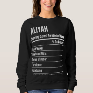 Moletom Aliyah Nutritional Facts Servindo Calorias de Tama