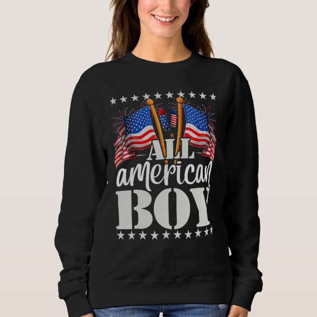 Moletom All American Boy USA America Flag & Firework 4th J (Frente)