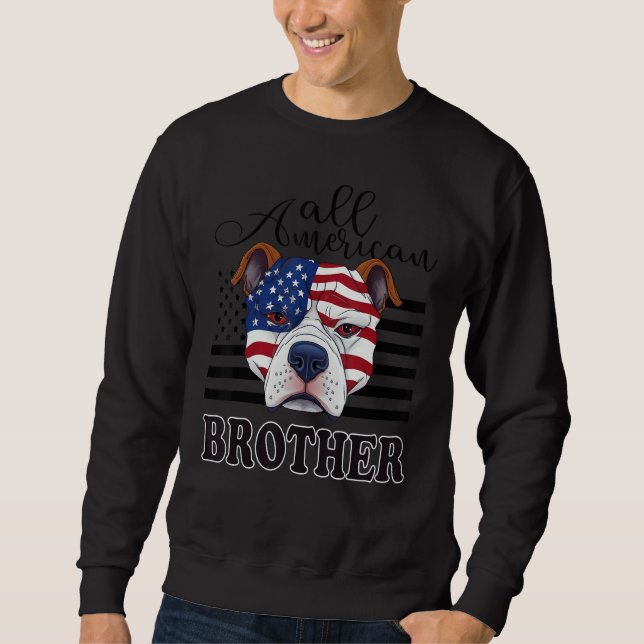 Moletom All American Brother For Women Bulldog For Men Dog (Frente)