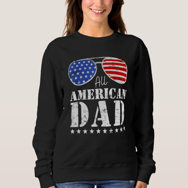 Moletom All American Dad Matching Family 4th of July USA S (Frente)