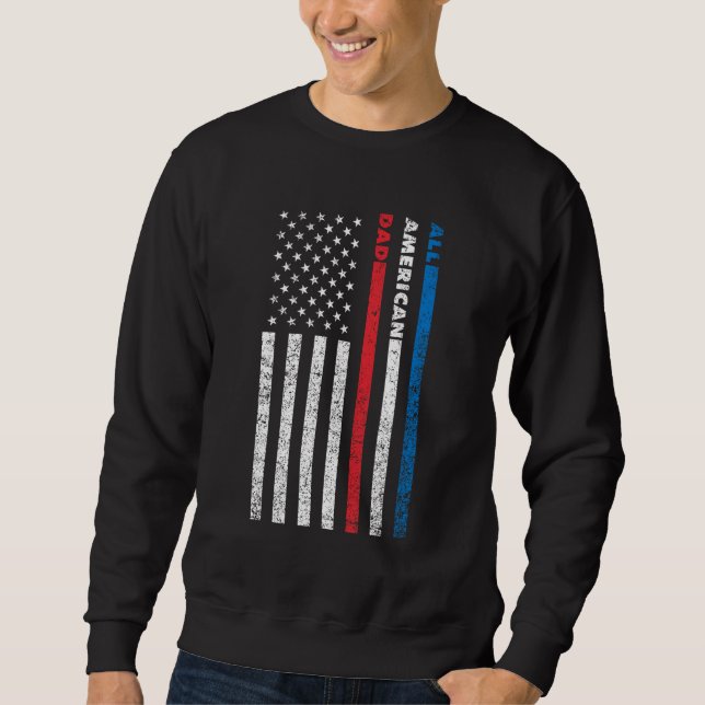 Moletom All American Dad Patriotic USA Flag Father s Day (Frente)