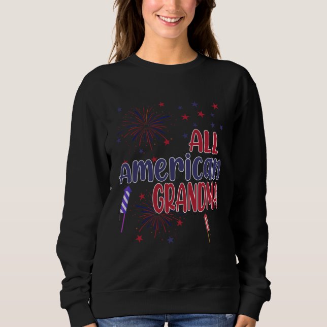Moletom All American Grandma Proud USA Independence Day 4t (Frente)
