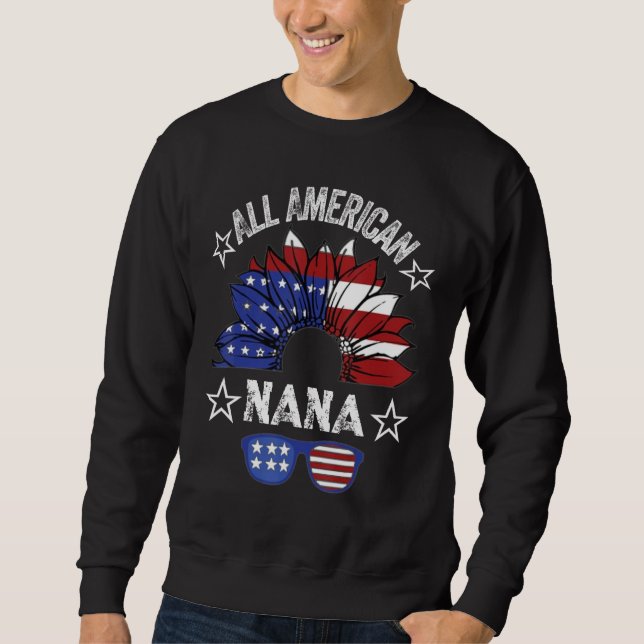 Moletom All American Nana 4th Of July Shirt Women Sunflowe (Frente)