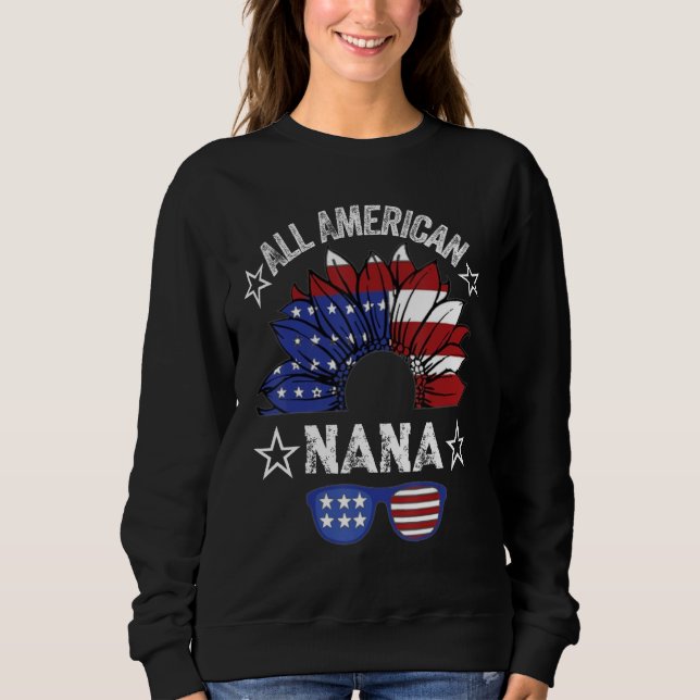 Moletom All American Nana 4th Of July Shirt Women Sunflowe (Frente)