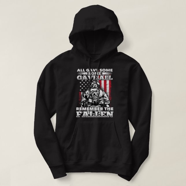 Moletom All Gave Some Some Gave All Flag Veteran Memorial  (Frente do Design)