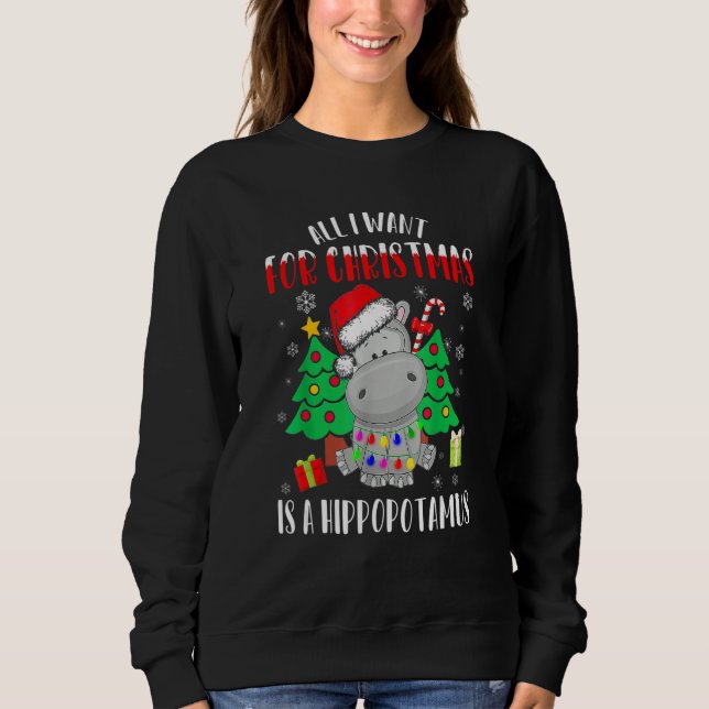 Moletom All I Want For Christmas Is A Hippopotamus Buffalo (Frente)