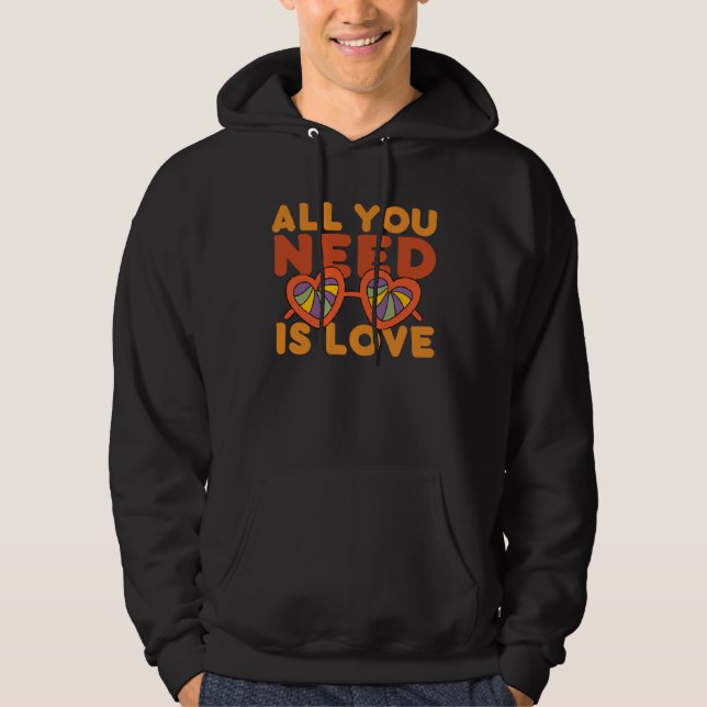 Moletom All You Need Is Love Retro 60s 70s Peace Love Flow (Frente)