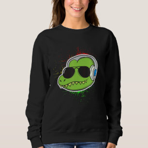 Moletom Alligador legal com Alligador de Fones de ouvido