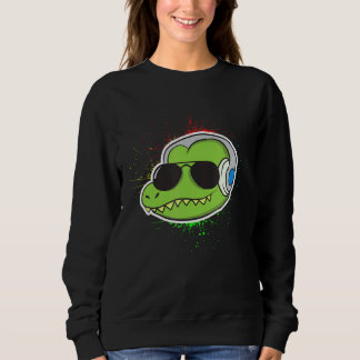 Moletom Alligador legal com Alligador de Fones de ouvido