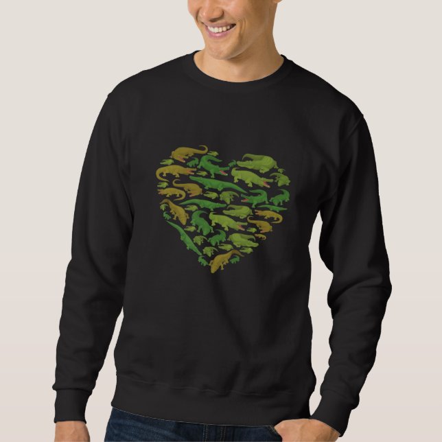 Moletom Alligator Crocodile Gator Animal Heart Men K (Frente)